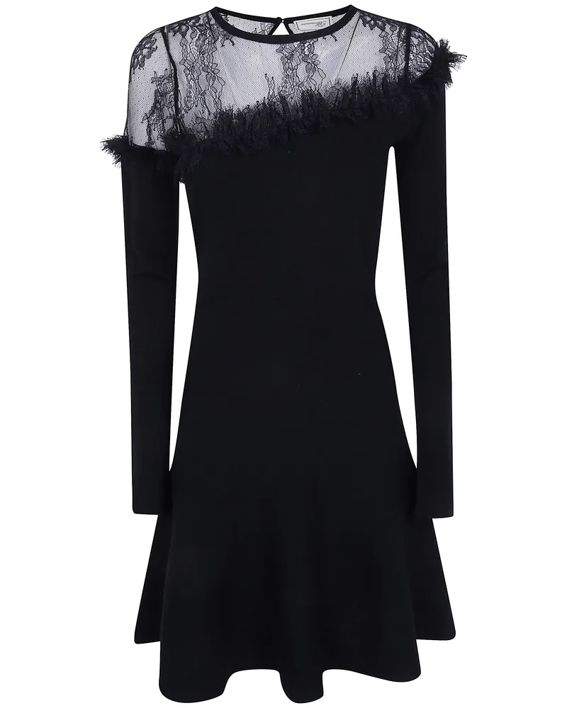 Blumarine Dress With Lace Black
