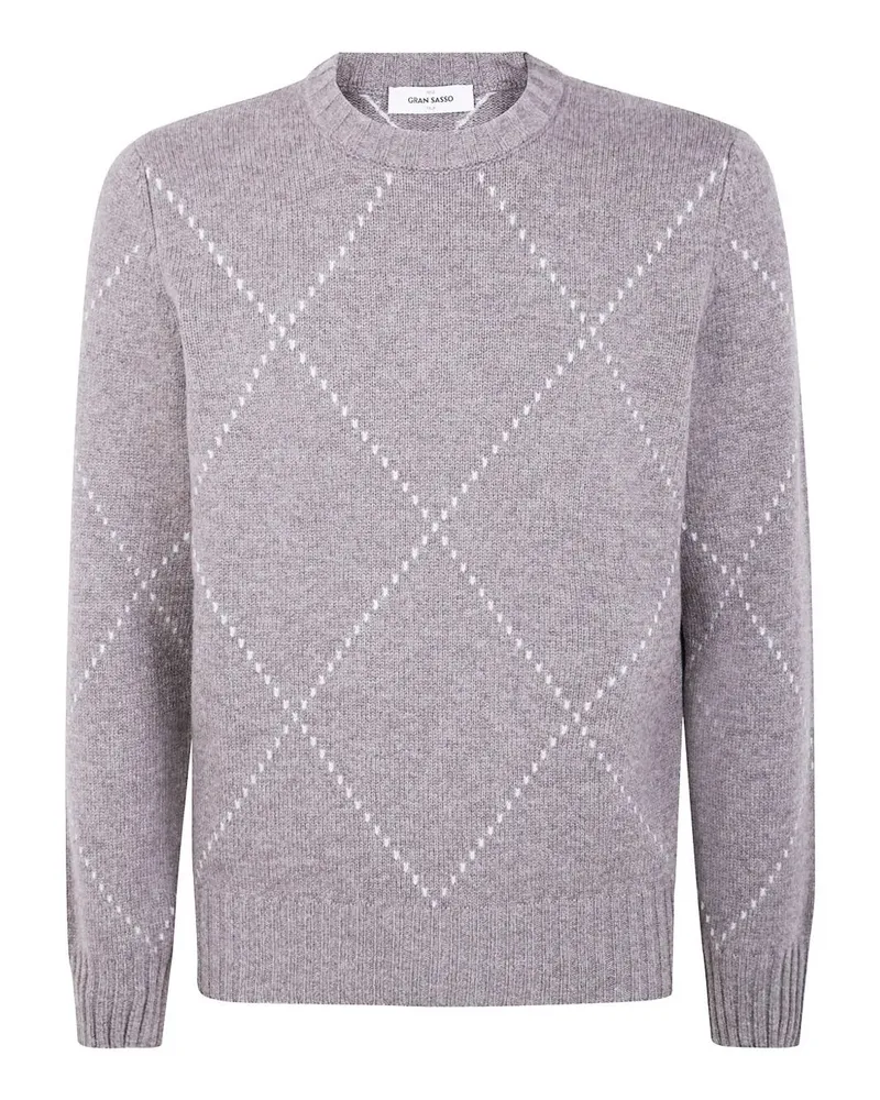 Gran Sasso Round Neck "Gransasso Paricollo" Sweater Gray