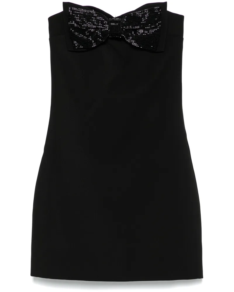 Self-Portrait Black Crepe Bandeau Mini Dress By Self-Portrait Black