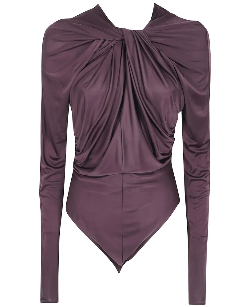 Balmain Long-Sleeve Body Twist Detail Brown