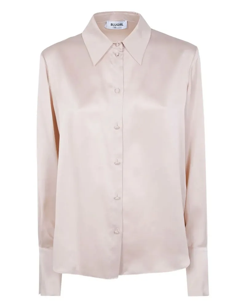 Blumarine Regolar Satin Wash Shirt Brown