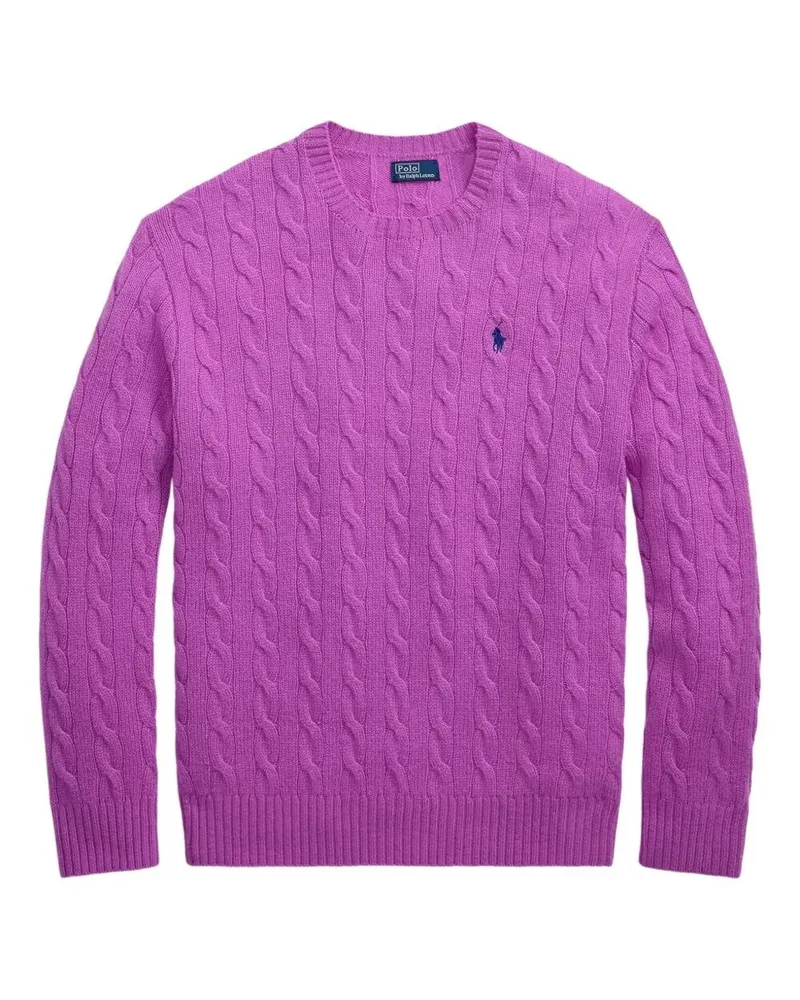 Ralph Lauren Sweater Pullover Cable Knit Oversize Pink