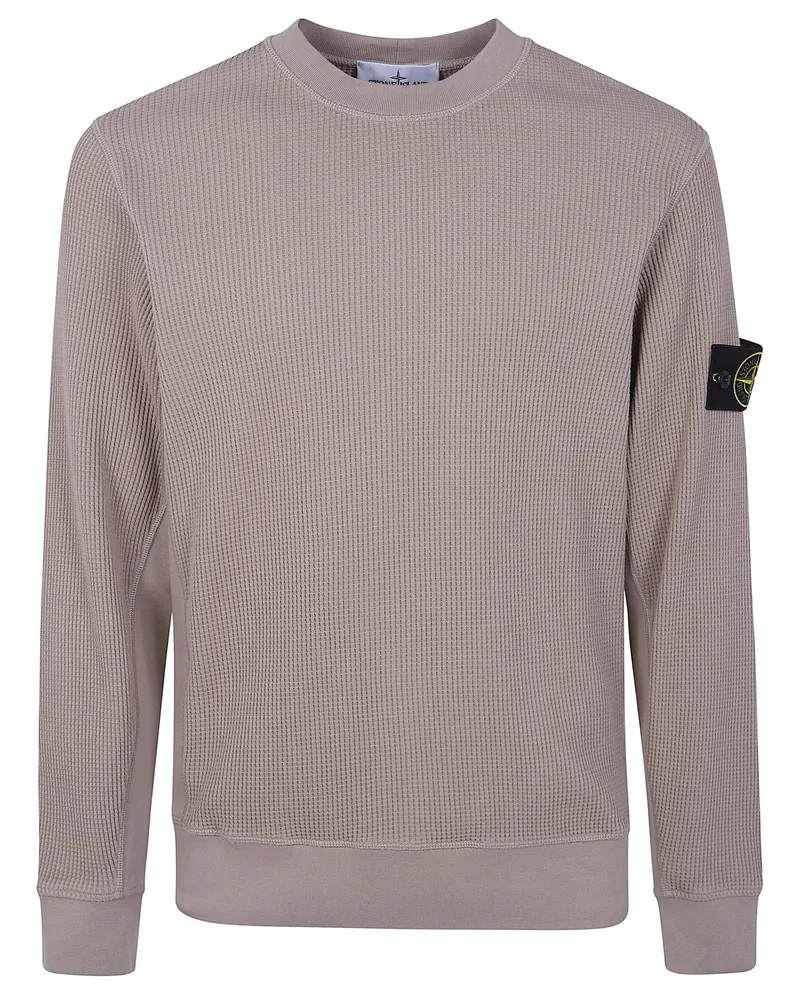 Stone Island Round Neck Sweatshirt Beige