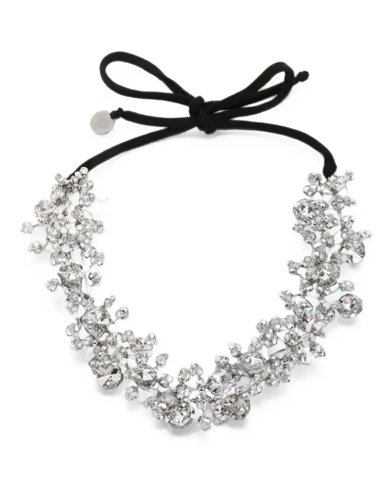 Maria Calderara Necklace Bow Diamond Crystal Long Metallic