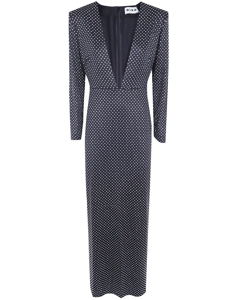 RIXO Dress Crystal Embellishment "Amalia Black