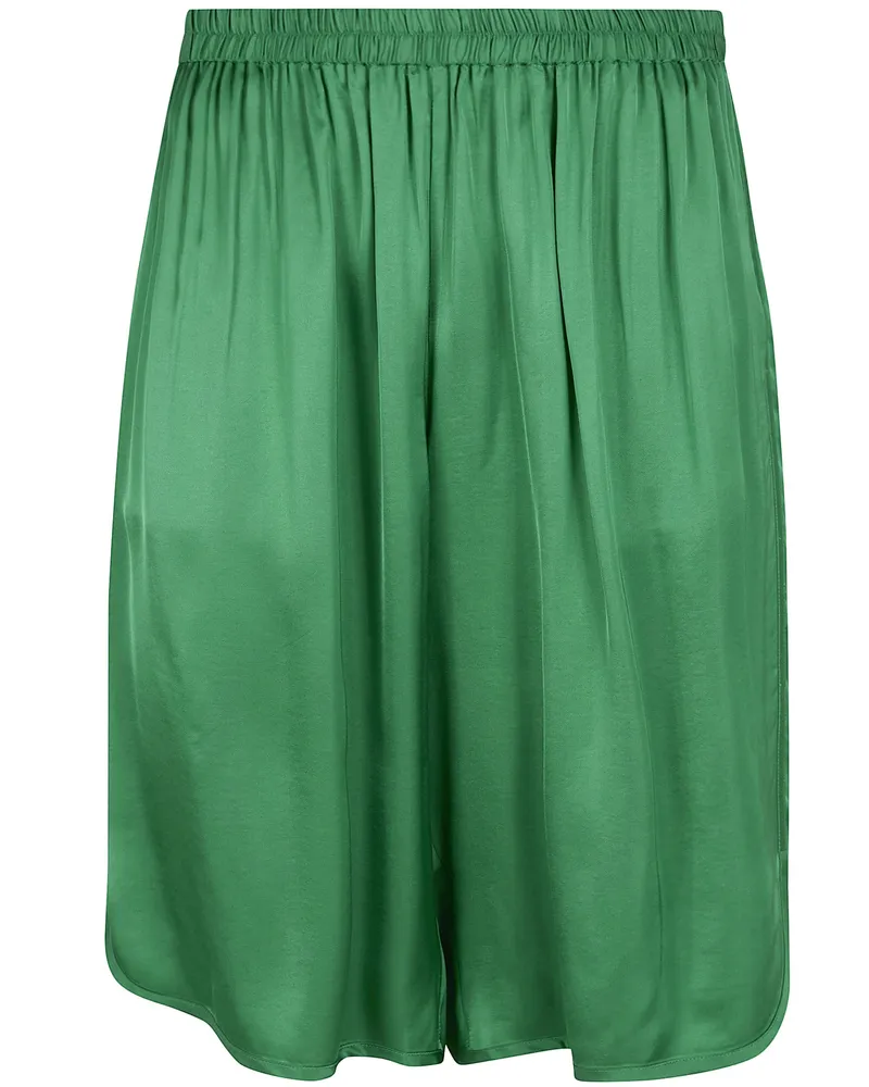 FRANKIE Shop Nelis Satin Bermuda Shorts Green