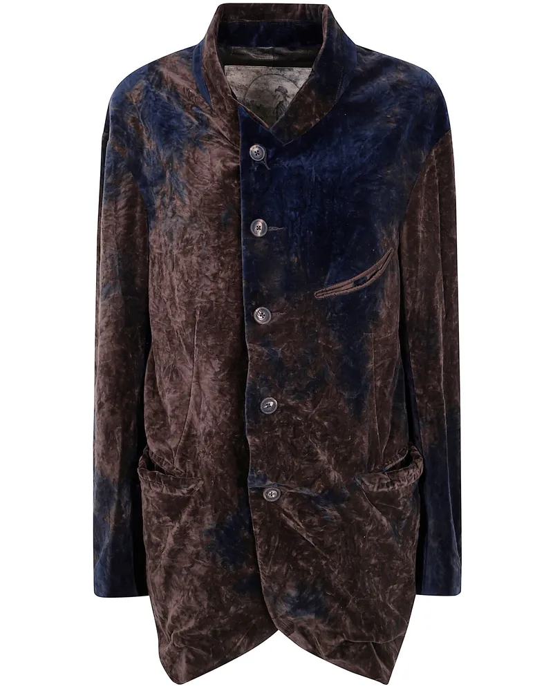Ziggy Chen Velvet Stand Collar Blazer Multi