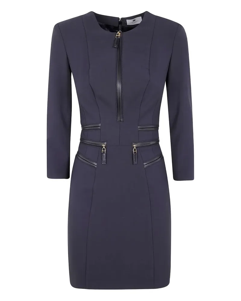 Elisabetta Franchi Double Crepe Stretch Dress Black