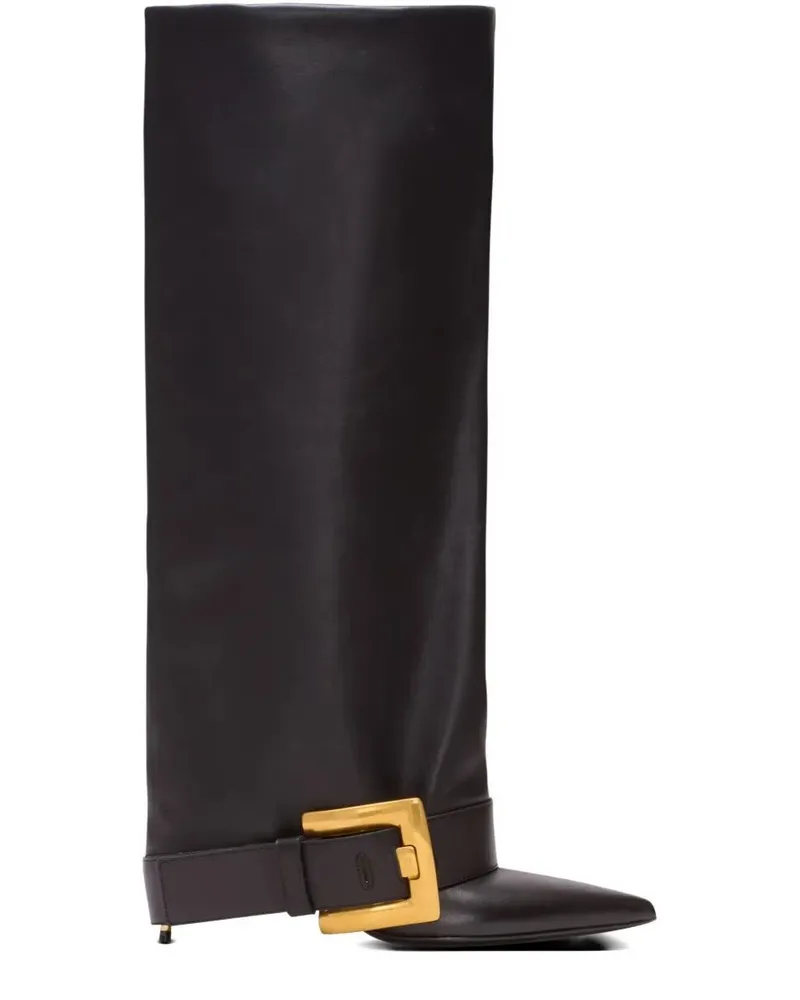 Balmain Boots Calfskin Knee Boot "Anthem Black