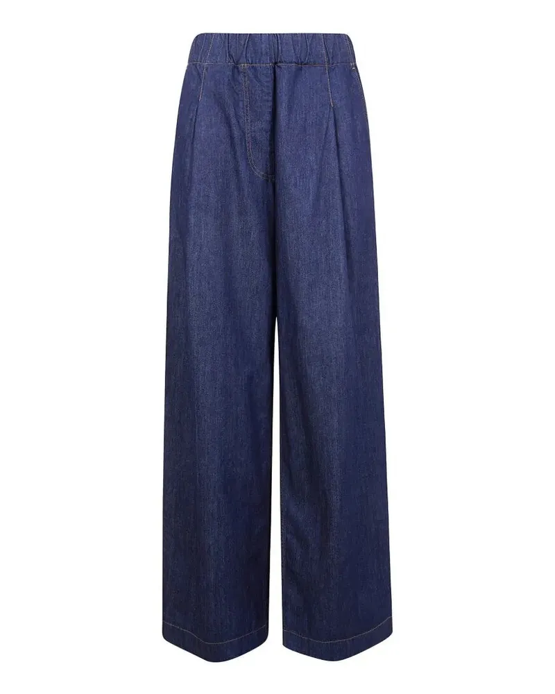 Dries van Noten Pila" Denim Cropped Trousers Blue