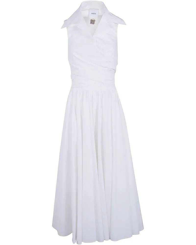 Patou Draped Midi Dress White