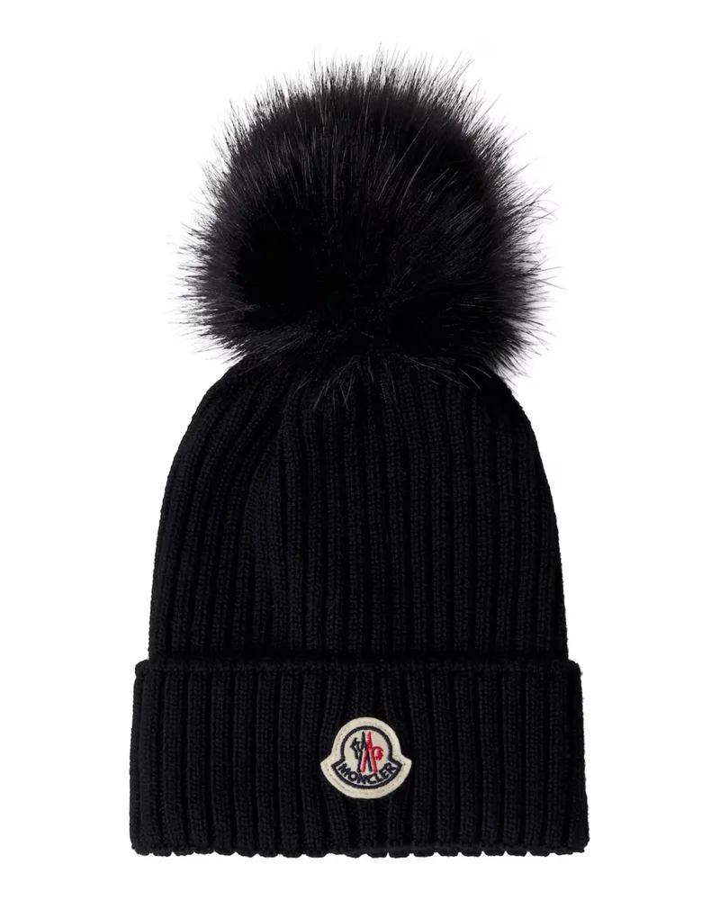 Moncler Hat 100% Extrafine Wool Black