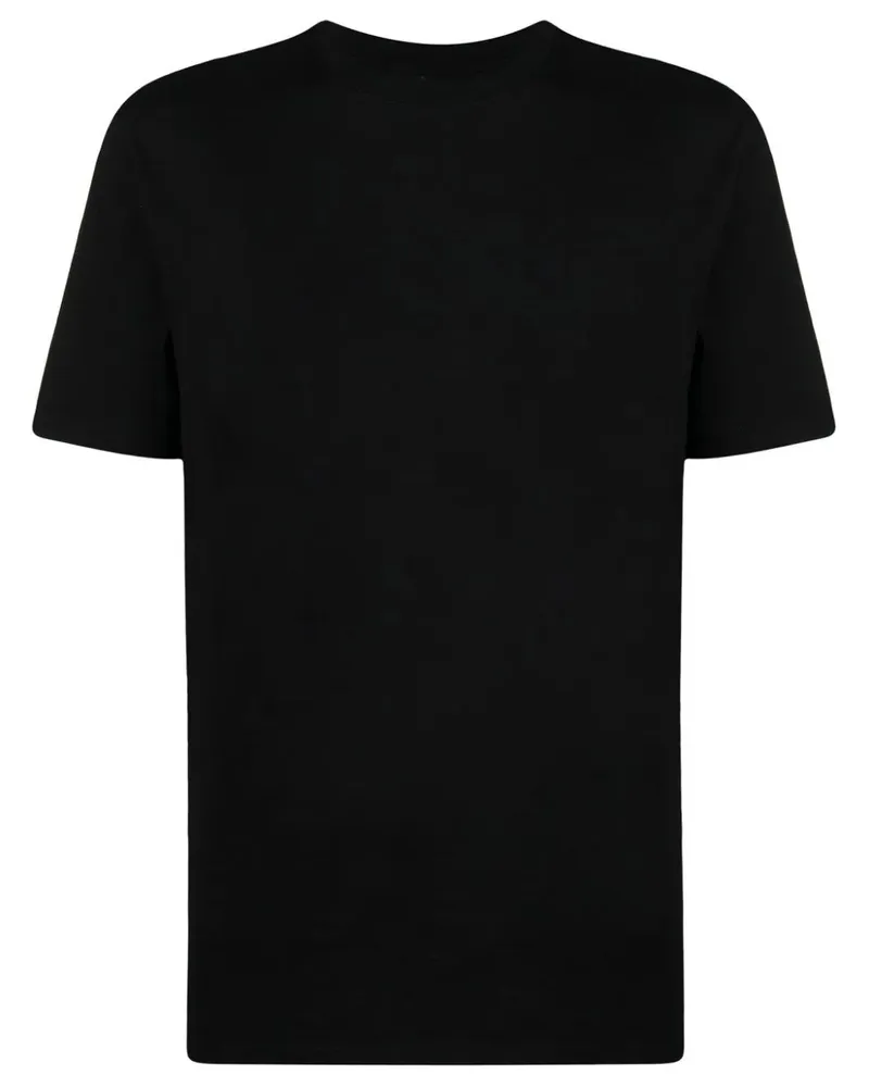 Jil Sander Crew Neck T-Shirt With Seasonal Print On The Back Black