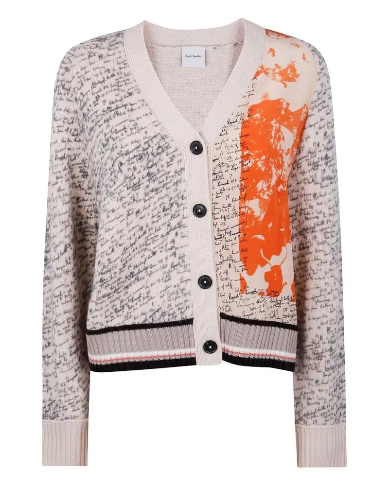 Paul Smith Womens Knitted Cardi Woven Pan Red
