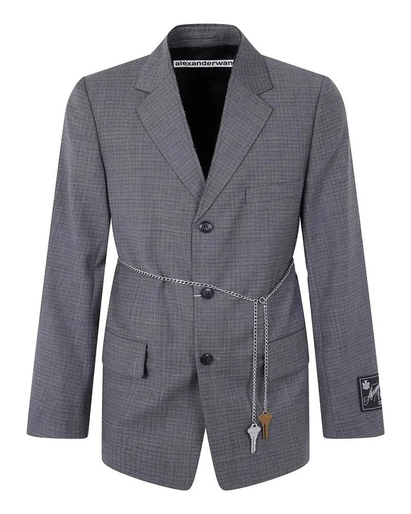 Alexander Wang Tailored Blazer With Chain Gray