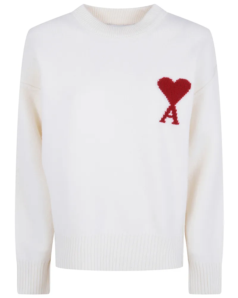 AMI Paris Sweatshirt Crewneck "Quota Ami De Coeur White