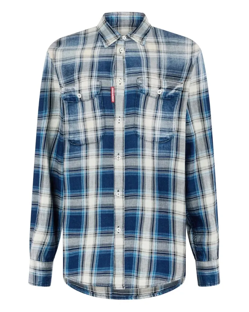 Dsquared2 Check Shirt Blue