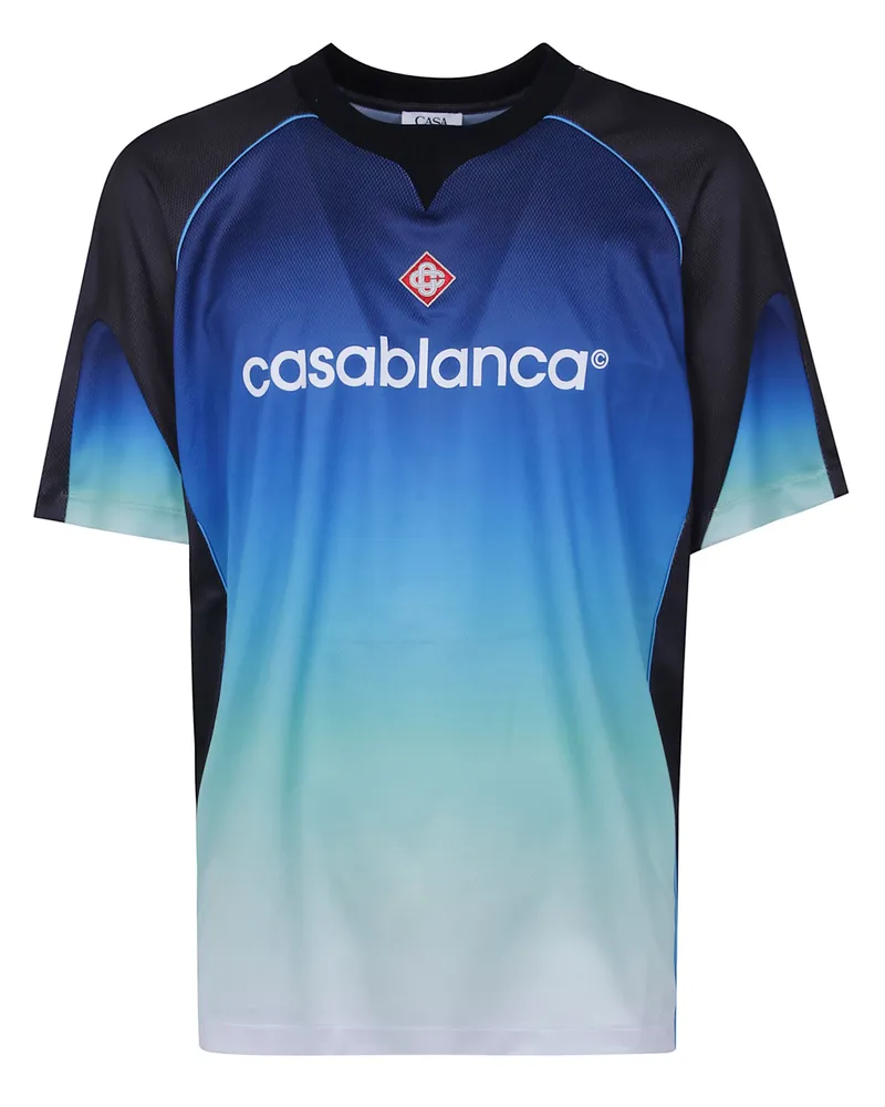 Casablanca Paris T-Shirt Short Sleeve "Football Top Blue