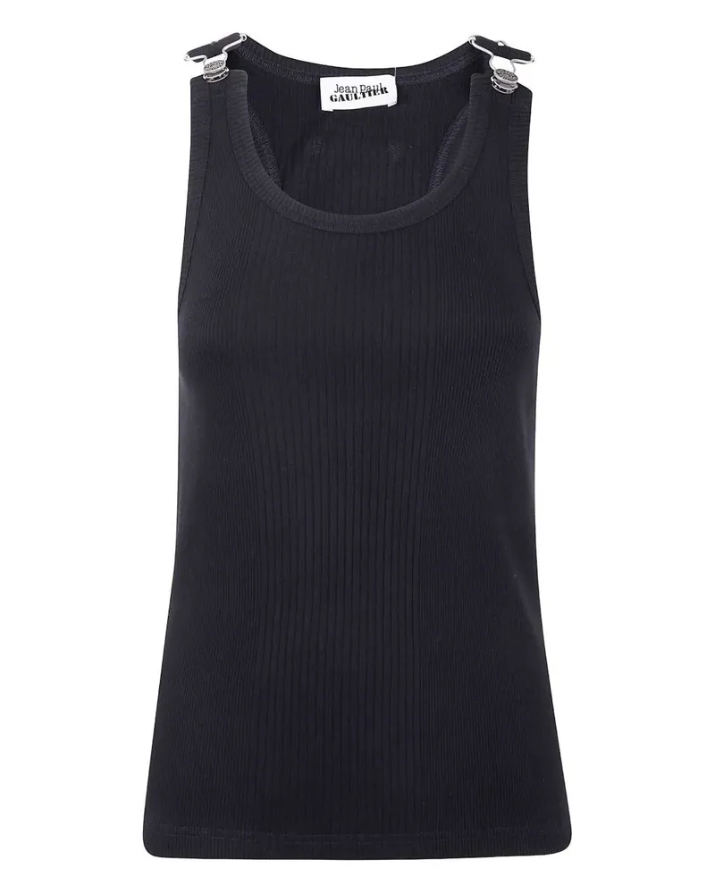 Jean Paul Gaultier Tank Top With Overall Engraved Black