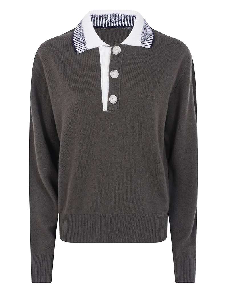 N° 21 Polo Shirt Wool "A035.9004 5791 Military Green
