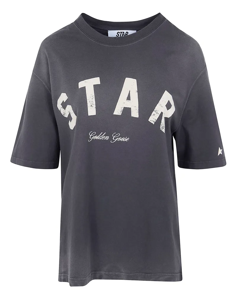 Golden Goose Star" Unisex Relaxed Fit T-Shirt Cotton Jersey Sunfaded Black