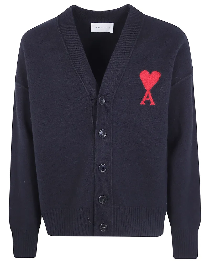 AMI Paris Sweater V Neck "Quota Ami De Coeur Black