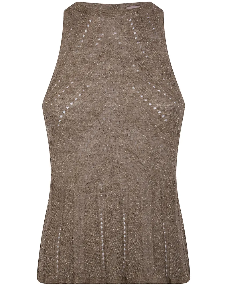 Twin-Set Round Neck Top Green