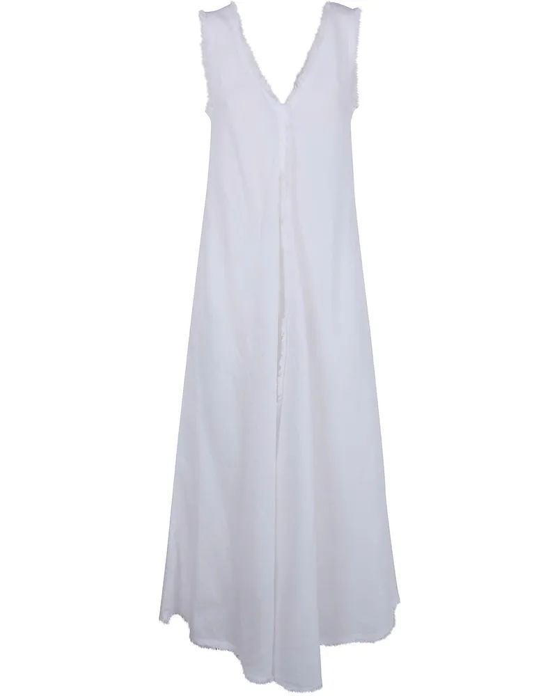P.A.R.O.S.H. P. A.R. O.S. H. "Beach26" Linen Midi Dress White