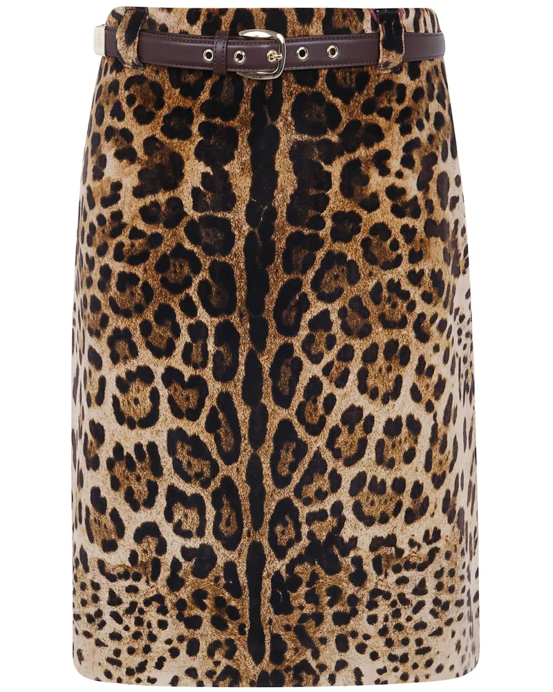 Max Mara Skirt Leopard Print "Mst Falange Brown