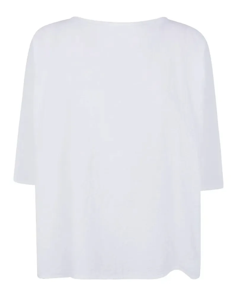 LABO.ART LABO. ART Franca Rock Cotton Round Neck Sweater White