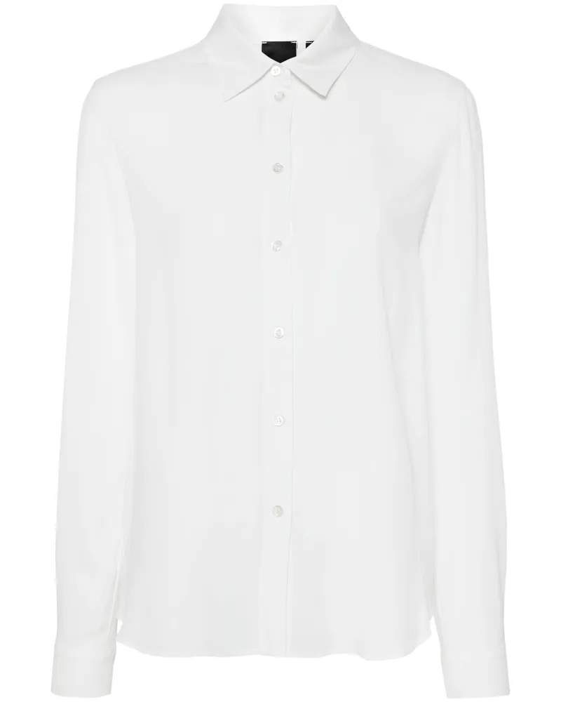 Pinko New Nora Crepe De Chine Shirt By Pinko White