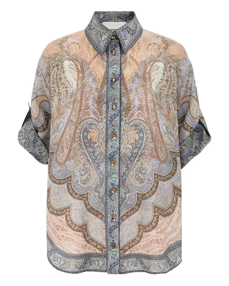 Zimmermann Wanderlust" Short Sleeve Shirt Blue