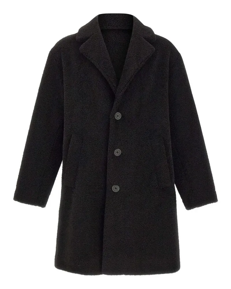 Herno Mohair Wool Singlebreast Coat Black