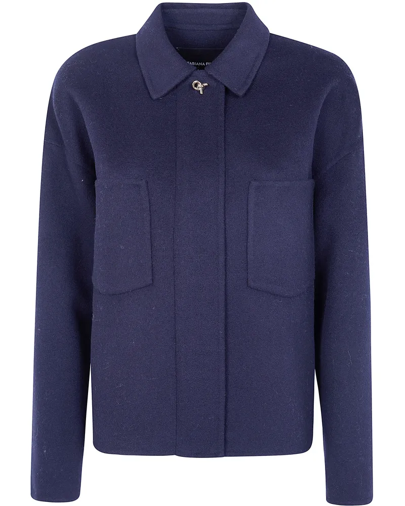 Fabiana Filippi Jacket Wool Double Cropped Blue