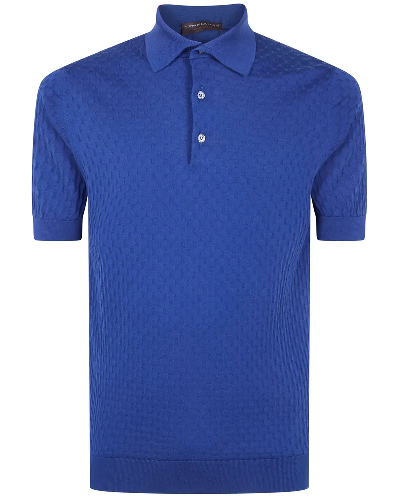 Filippo de Laurentiis Short Sleeves Polo Shirt Blue