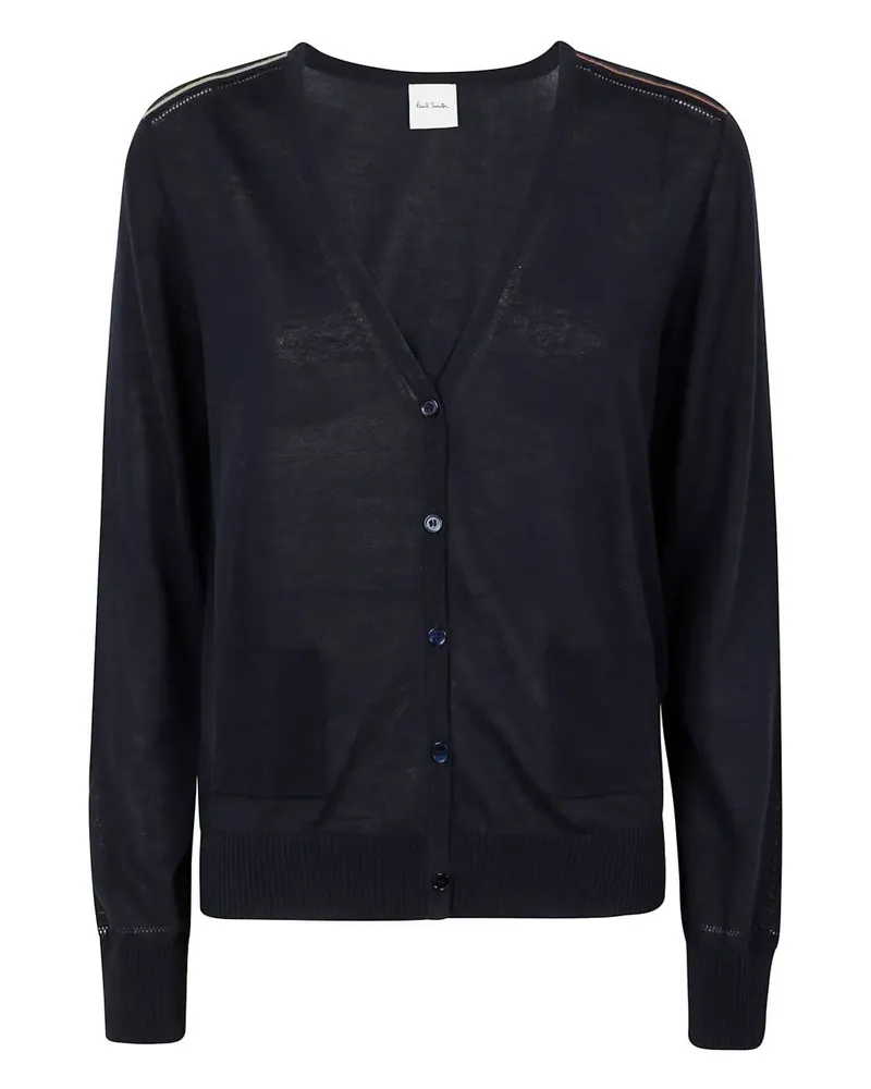 Paul Smith Womens Knitted Cardigan Button Blue