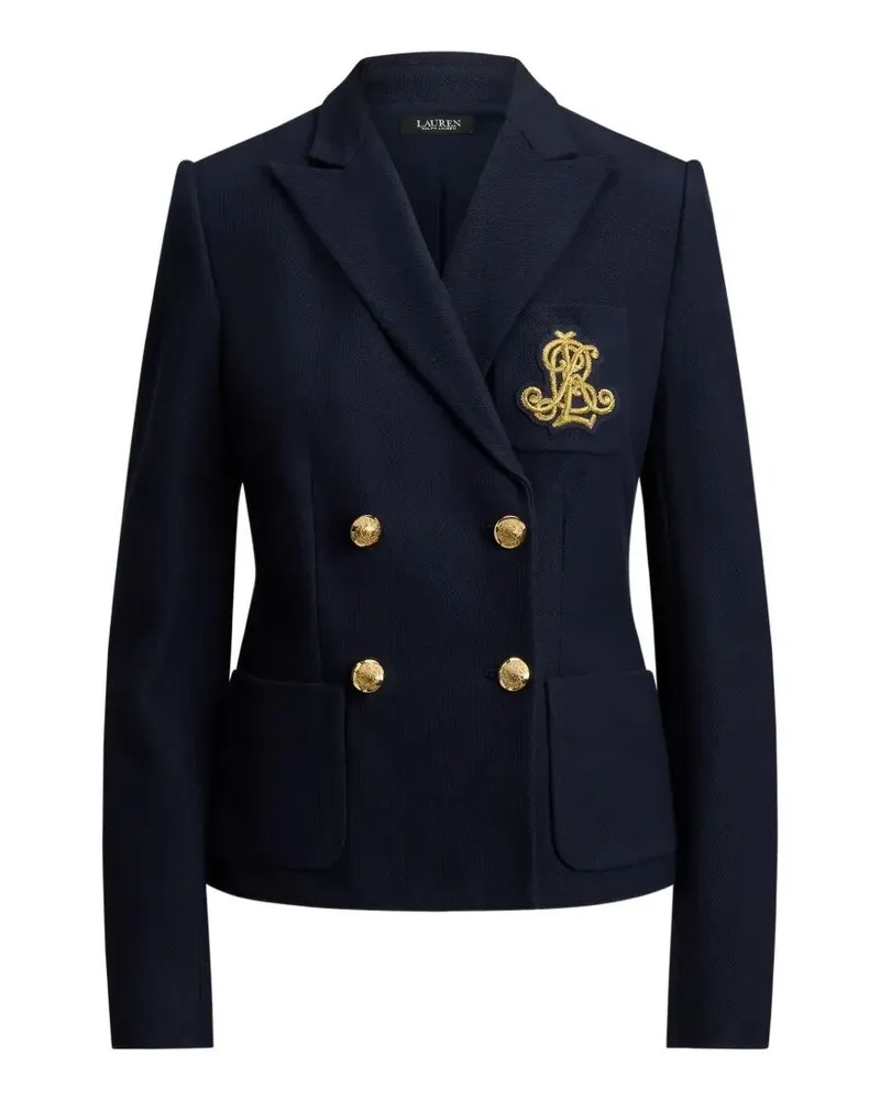Ralph Lauren Blazer Knit Con Bottone Oro "Lauren Navy Blue