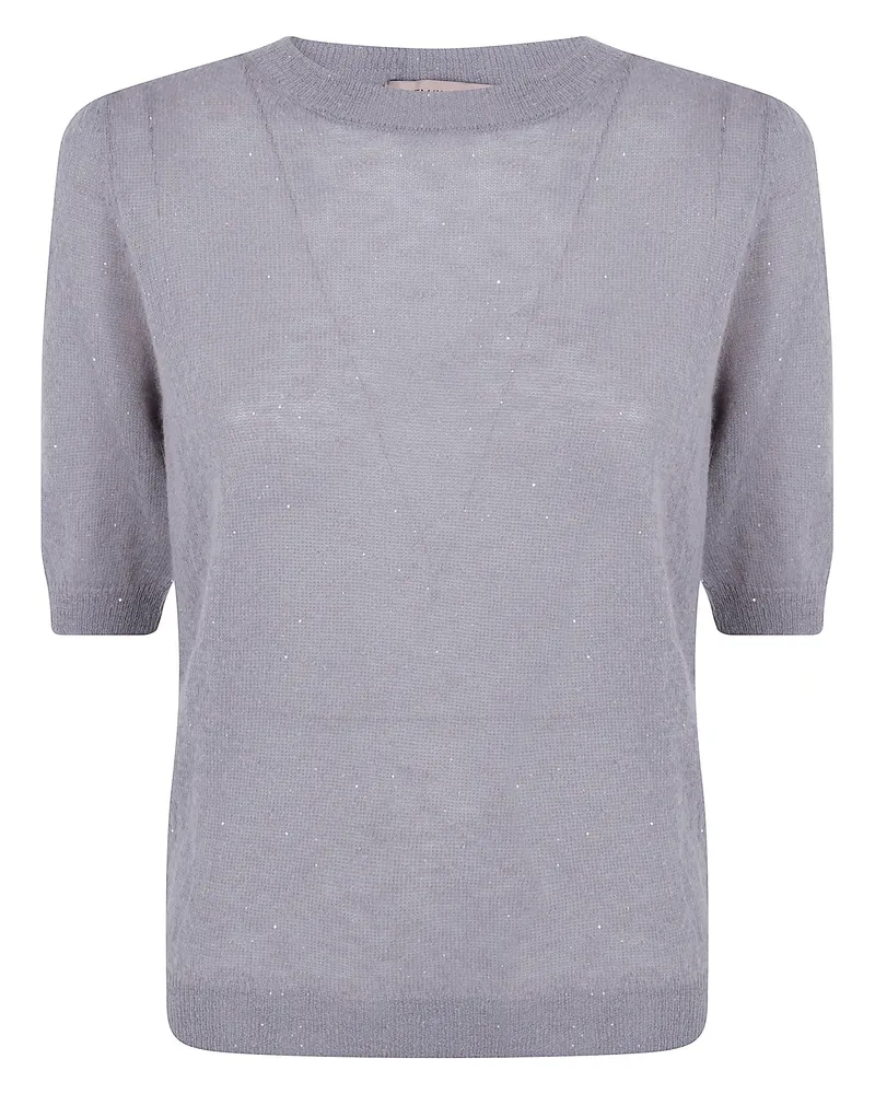 Twin-Set Short Sleeve Round Neck Sweater White