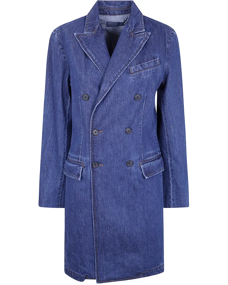 Ralph Lauren Woven Top Coat Trench Denim Blue