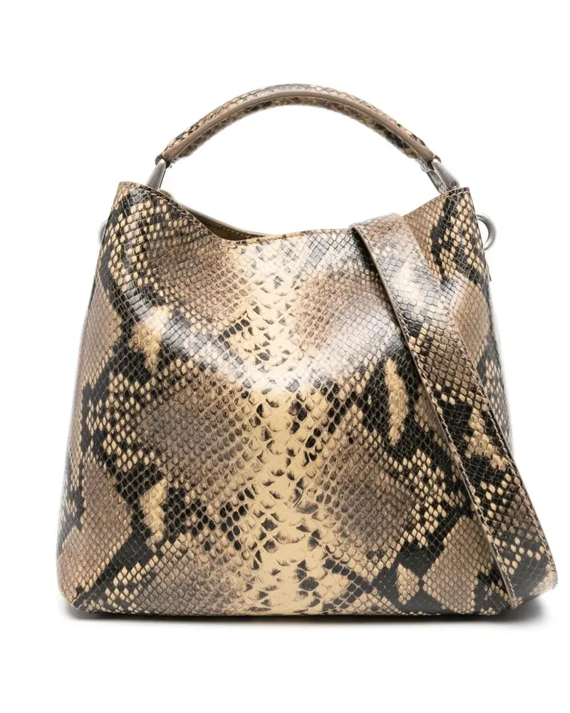 Dries van Noten Matt Python Medium Tote Bag Beige