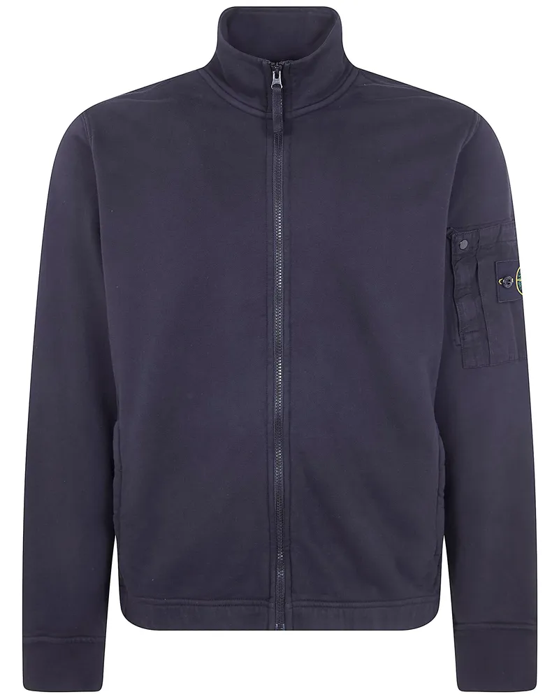 Stone Island Zip Up Cardigan Black