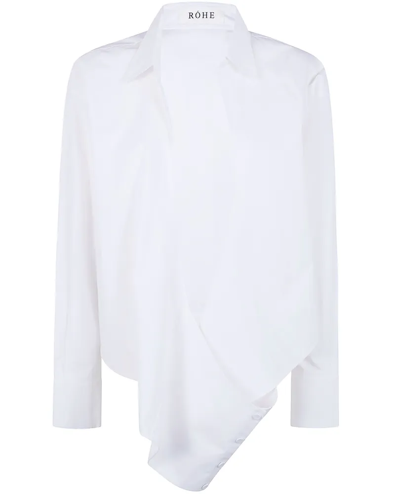 Róhe Reinvented Tuxedo Wrap Shirt White
