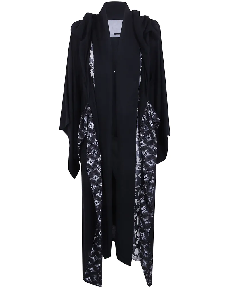Yohji Yamamoto Coat Layered Collar "Layered Collar Long Coat Black