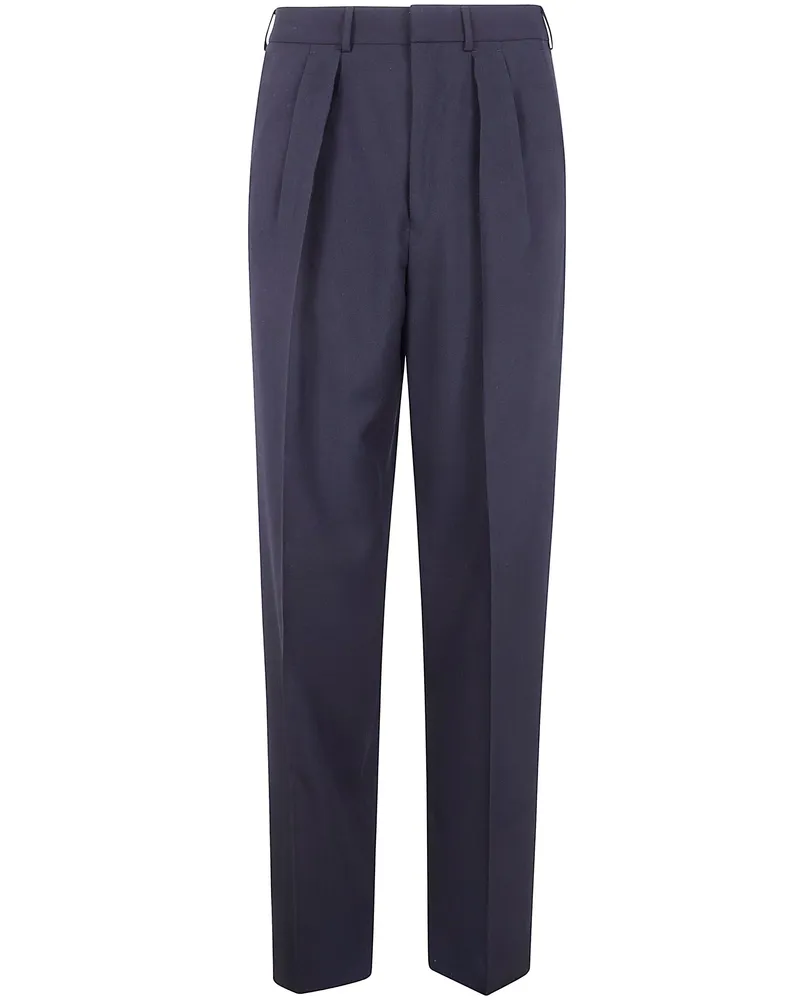 Tom Ford Wool Cashmere Silk Reps Double Pleat Pants Black