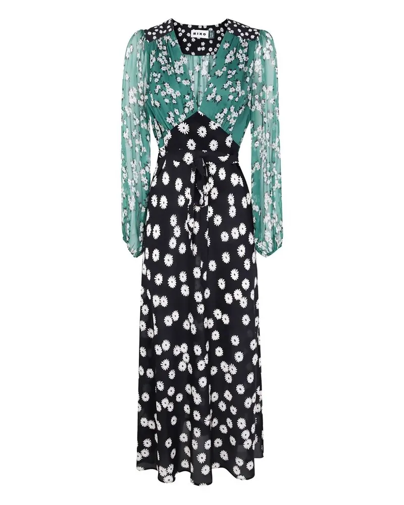 RIXO Kaila" Dress City Floral Mix Olive Green