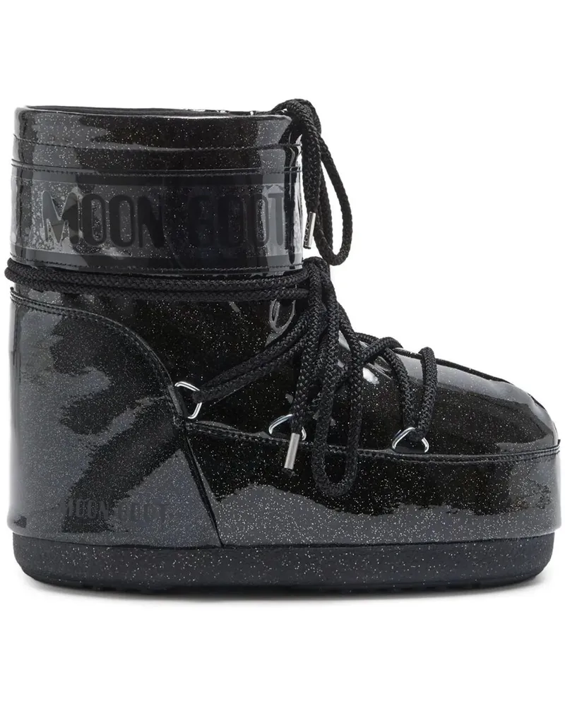 Moon Boot Icon" Low Glitter Boot Black