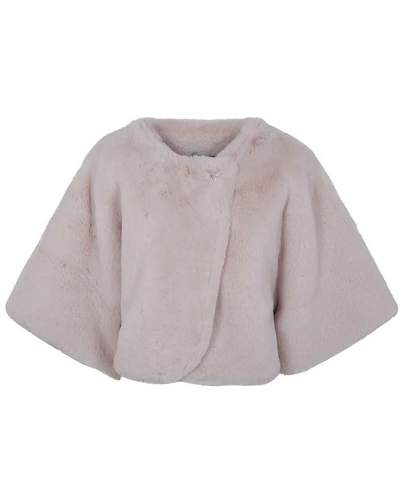 Blumarine Fur Edge With Buttons Cape White