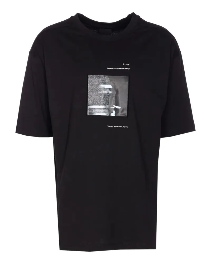 THOM KROM Round Neck Men T-Shirt Worked Black