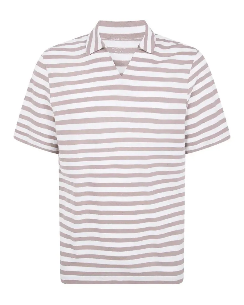 Majestic Stripes Polo Shirt Brown