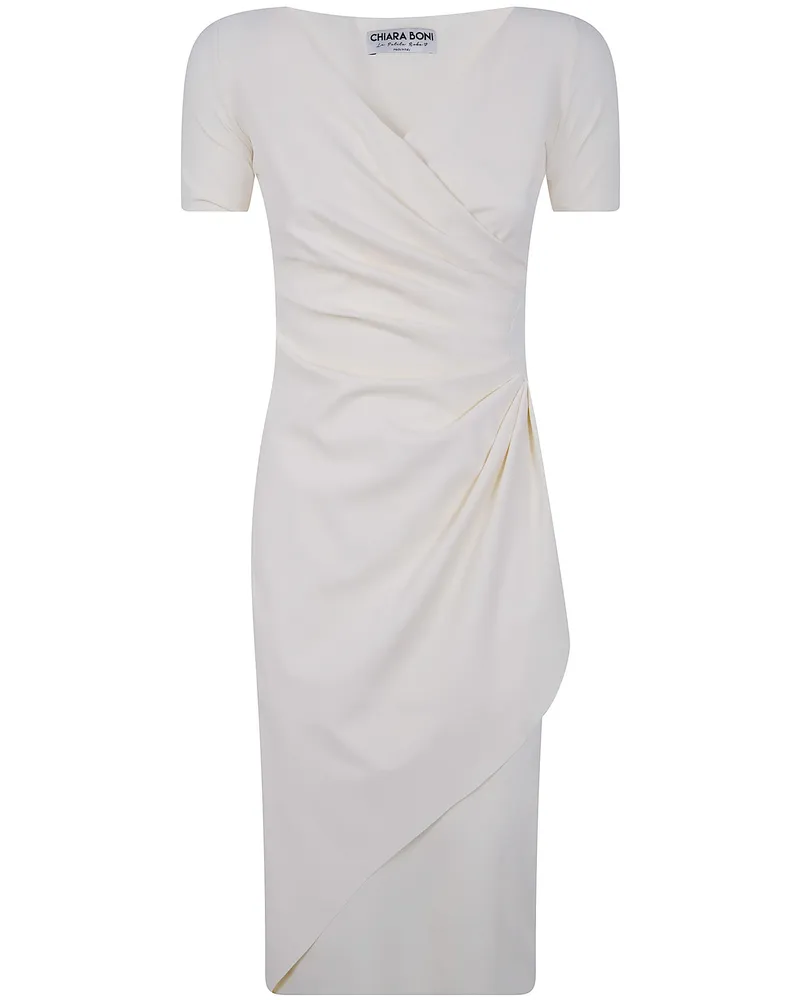 Chiara Boni Charisse Short Sleeves Jersey Dress White
